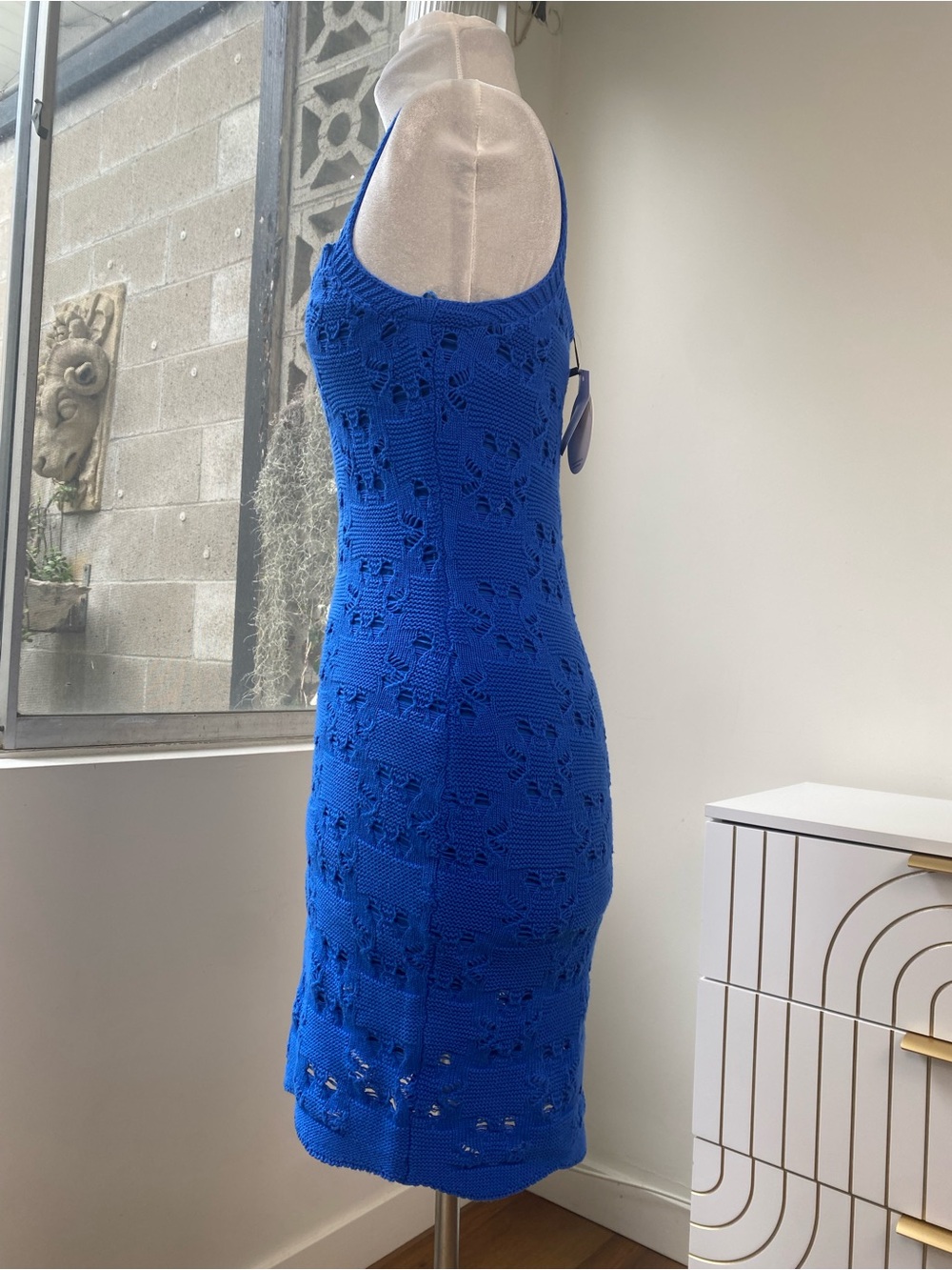 NWT Lost + Wander Cellyssa Knit Midi Dress in Cobalt Blue, Size XS/S - Picture 5 of 10